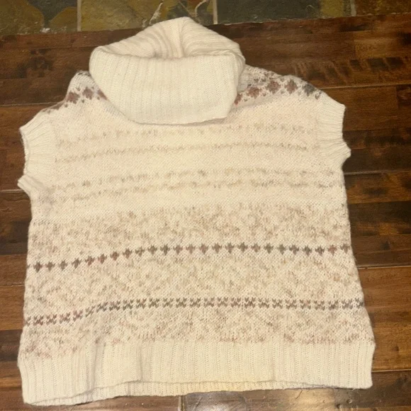 Free People Cream and Tan Cowl Neck Sweater - Picture 3 of 8